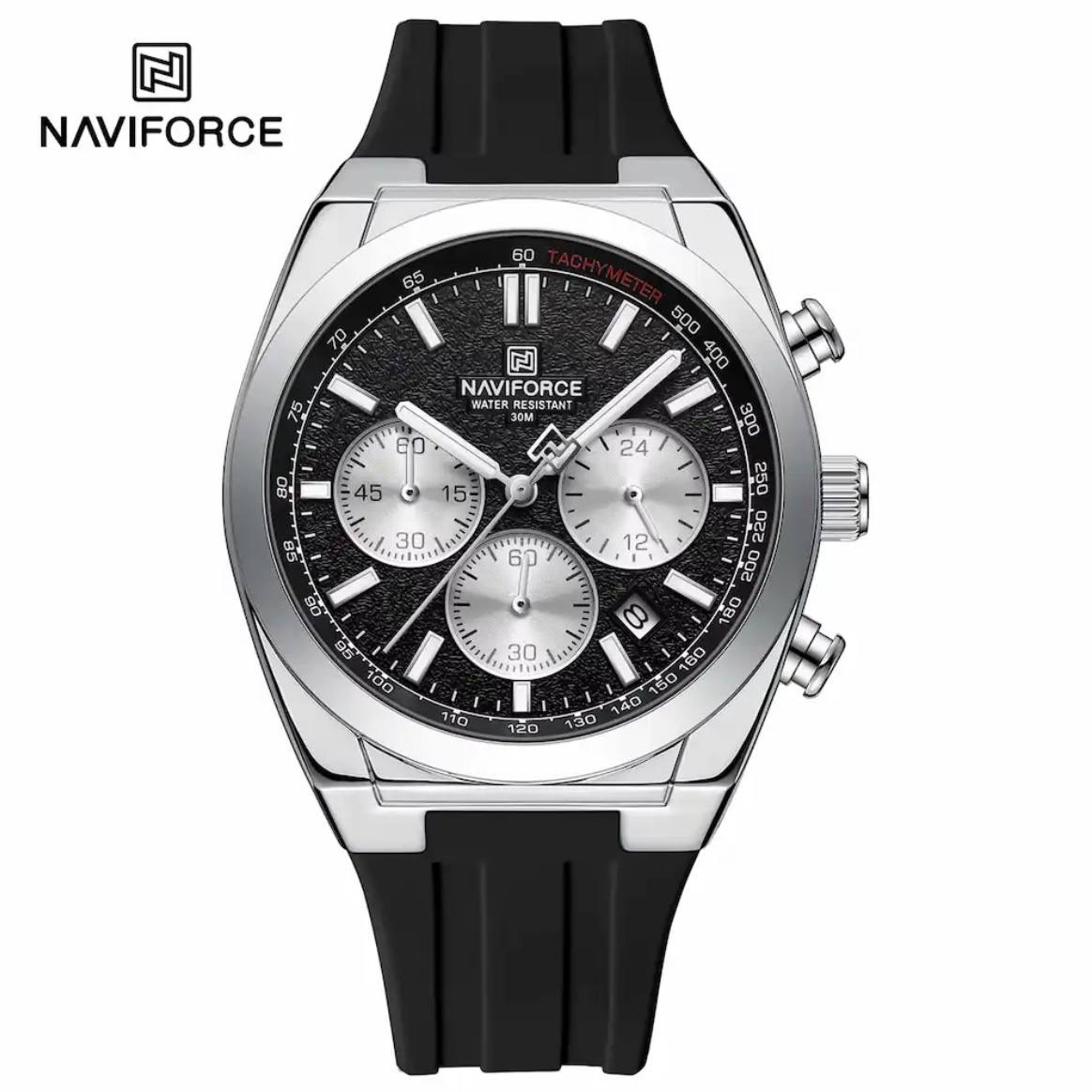 ساعت نیوی فورس nf8080مشکی قاب استیل