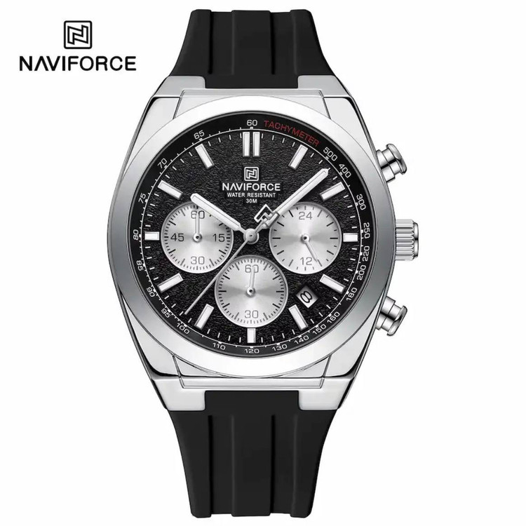 ساعت نیوی فورس nf8080مشکی قاب استیل